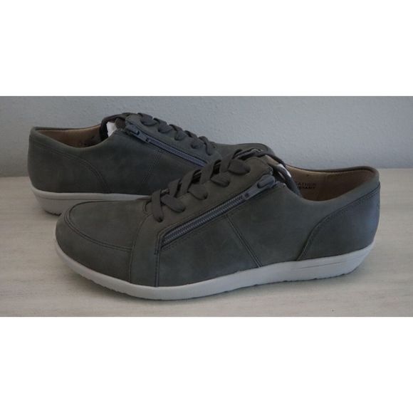 Vionic NBK/TVW5623 Women's Sz 10 Slate Gray Abigai Leather Lace Up Sneakers $130 - Picture 3 of 13